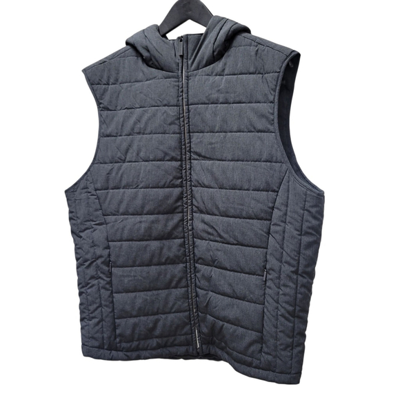 Perry Ellis Men's Quilted Puffer Full-Zip Hoodie Vest Size Large Excellent - Picture 3 of 10